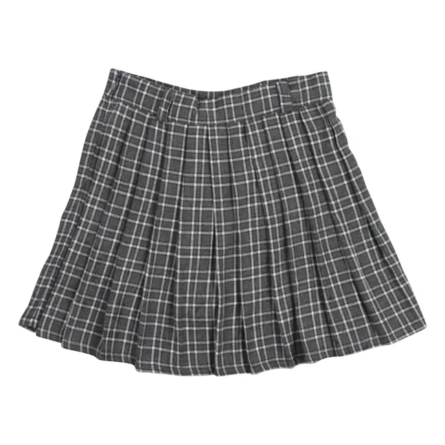 Martina skirt Organic cotton checks | Dark grey