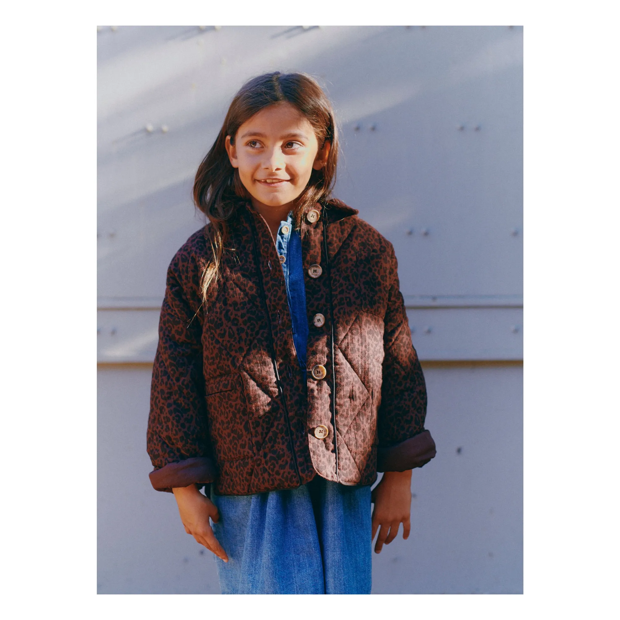 Marlot Paris Girls Brown Henriette Leopard Jacket