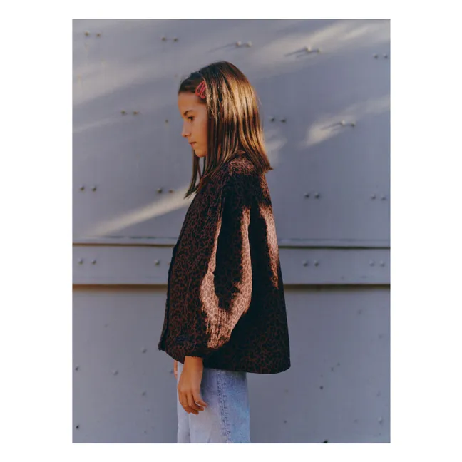 Blouse Irène Léopard | Marron