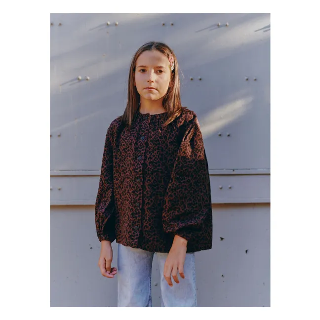 Blouse Irène Léopard | Marron
