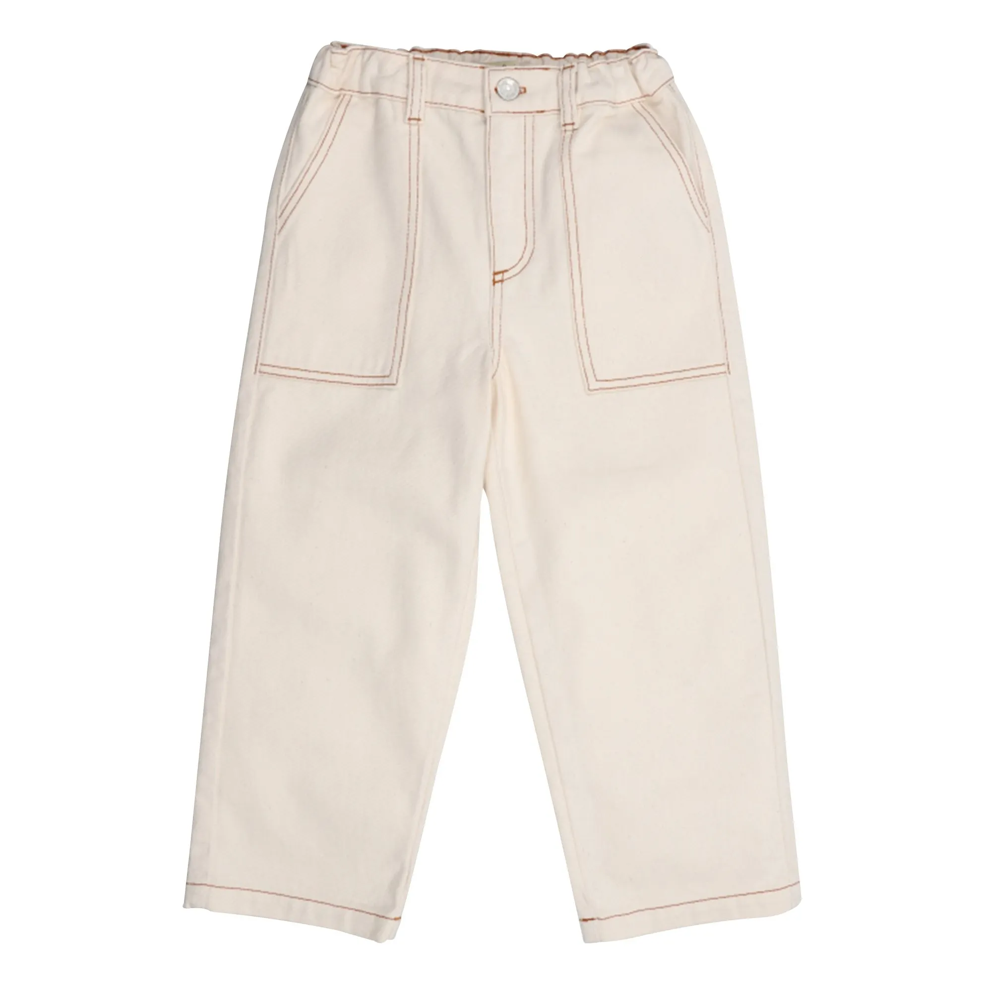 The New Society Ecru Organic Cotton Baggy Jeans
