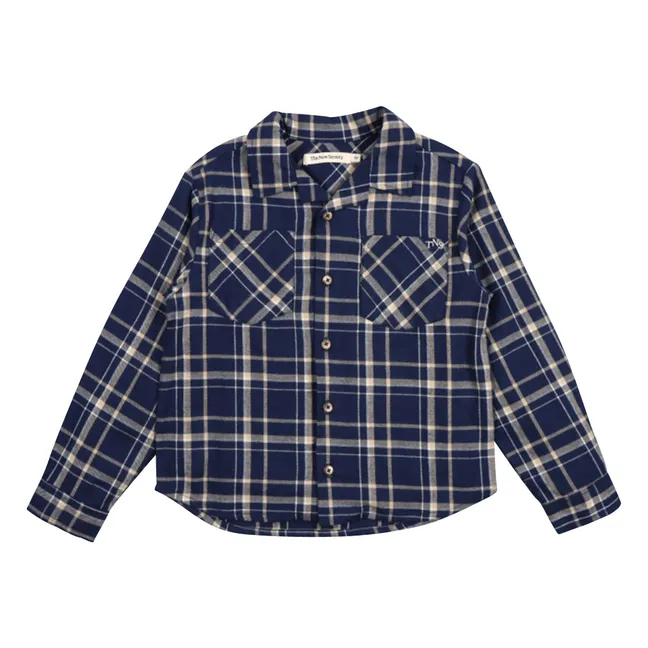 Chemise John Carreaux Coton Bio | Bleu marine