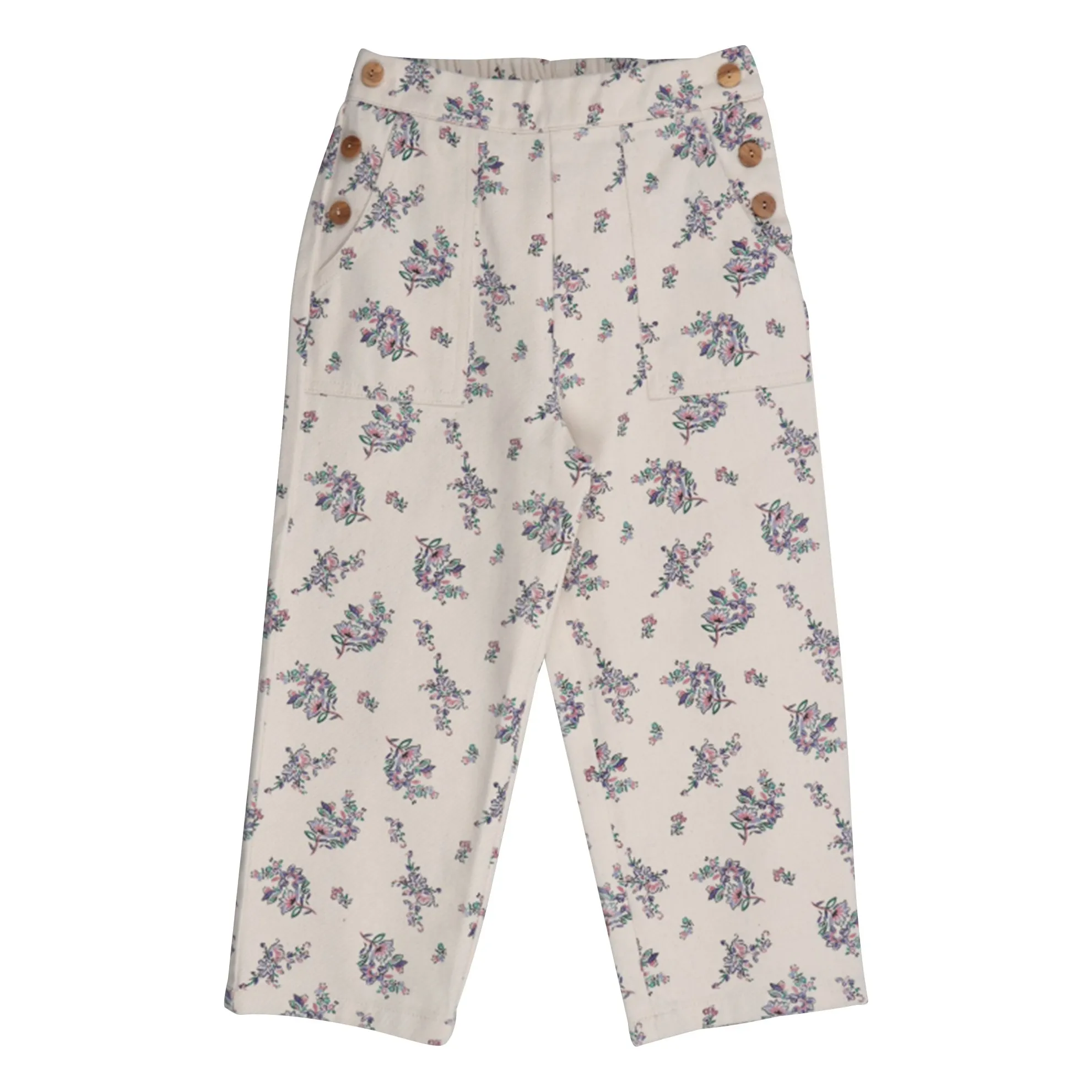 The New Society Beige Emma Fleuri Organic Cotton Trousers