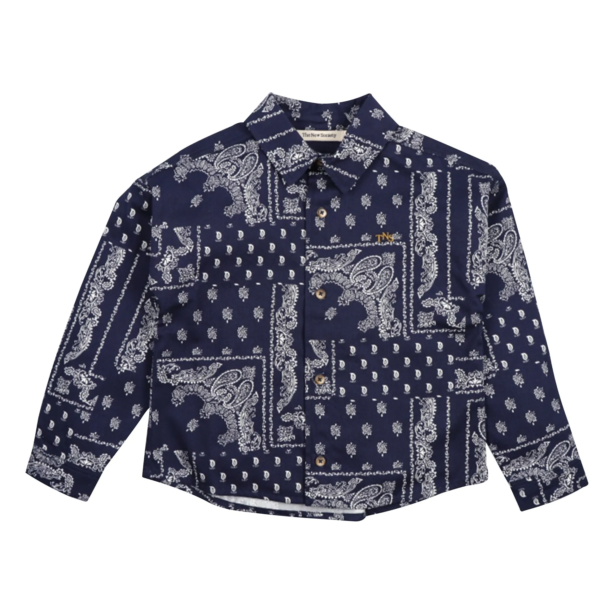 The New Society Navy Blue Luis Bandana Print Shirt