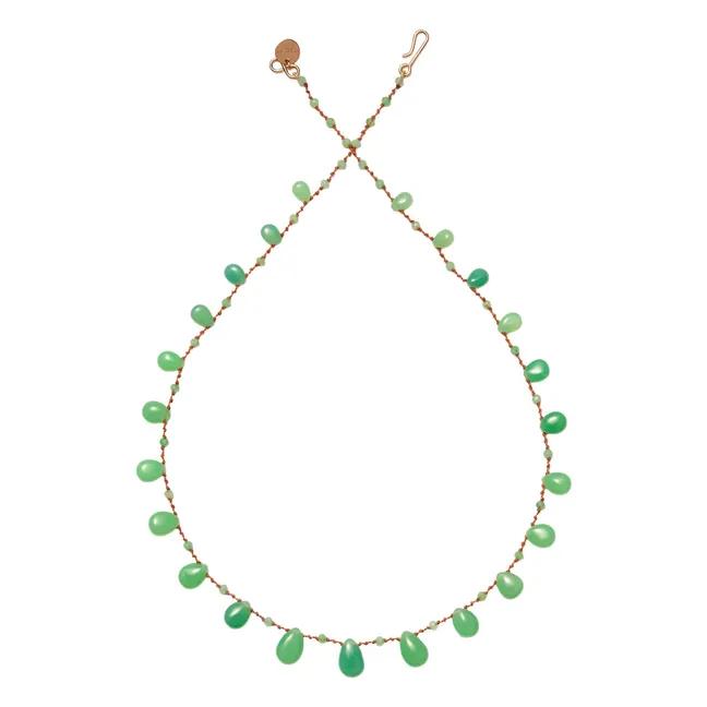 Collana Evergreen Gocce e perline | Crisoprasio