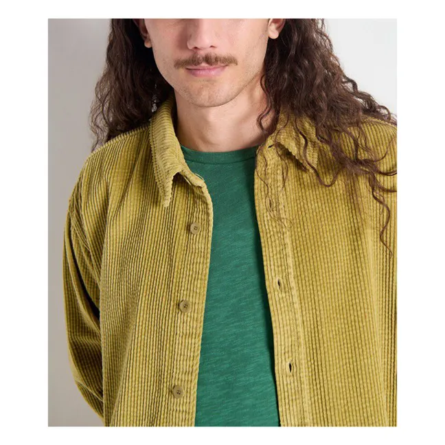 Chemise Padow Velours | Vert kaki clair