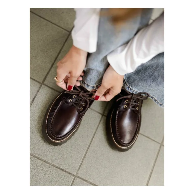 Chaussures Bateau Benthe Cuir | Café