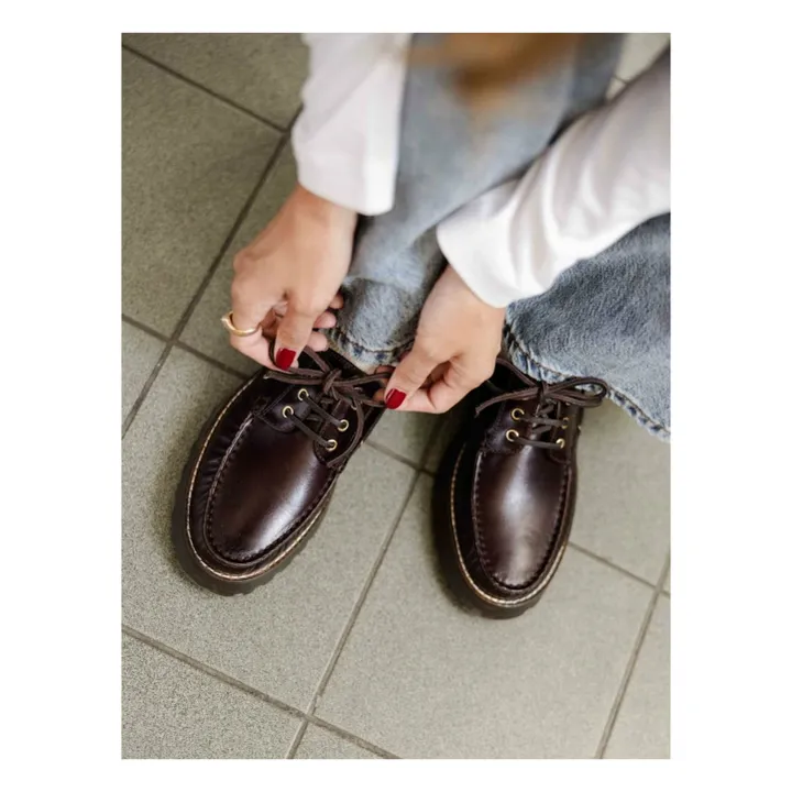 Chaussures Bateau Benthe Cuir | Café- Image produit n°8
