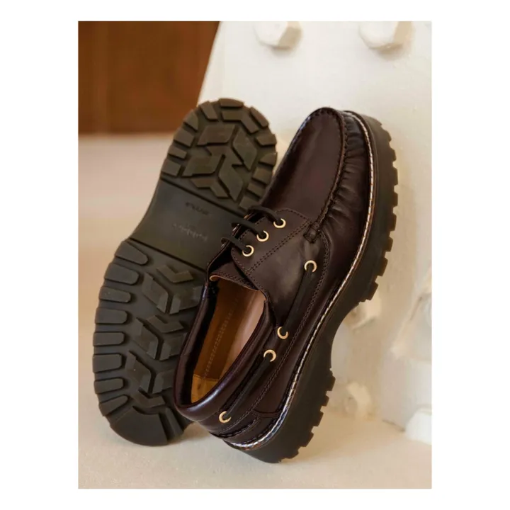 Chaussures Bateau Benthe Cuir | Café- Image produit n°9