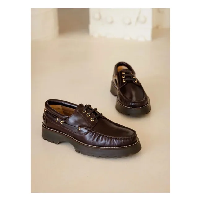 Chaussures Bateau Benthe Cuir | Café