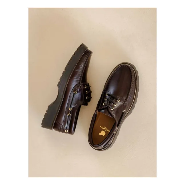 Chaussures Bateau Benthe Cuir | Café