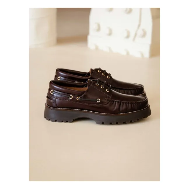 Chaussures Bateau Benthe Cuir | Café