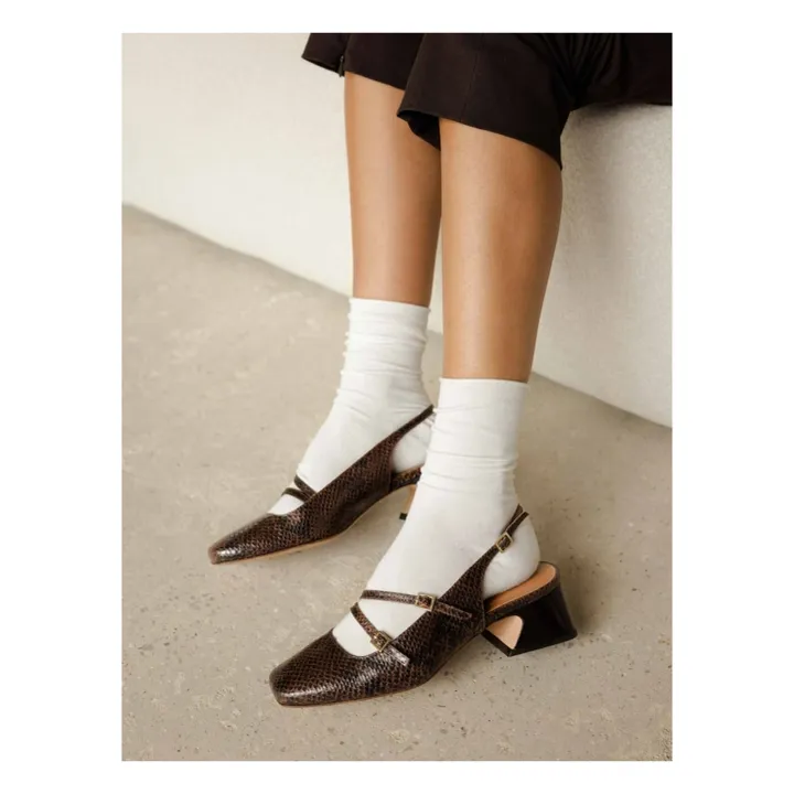 Babies Becca Cuir Embossé Serpent | Brun- Image produit n°1