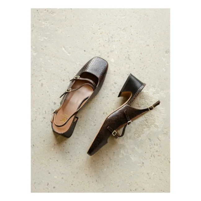 Babies Becca Cuir Embossé Serpent | Brun