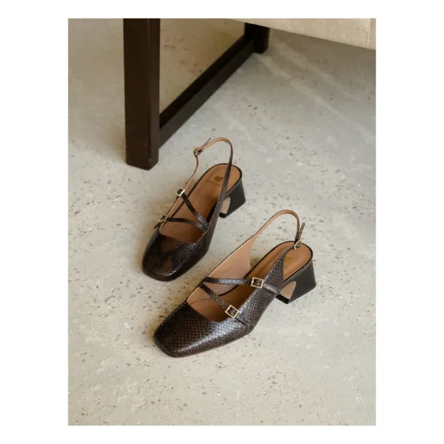 Babies Becca Cuir Embossé Serpent | Brun