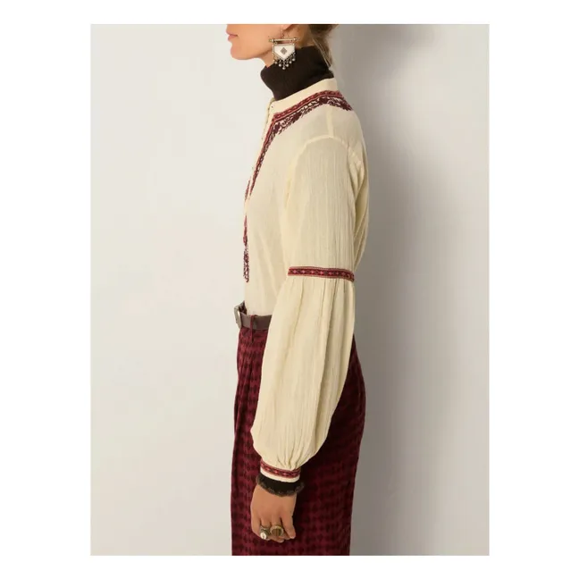 Camicetta Vineyard Bruna in cotone crepe | Bianco