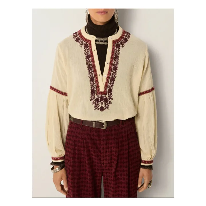 Blouse Vineyard Bruna Crêpe de Coton | Blanc- Image produit n°2