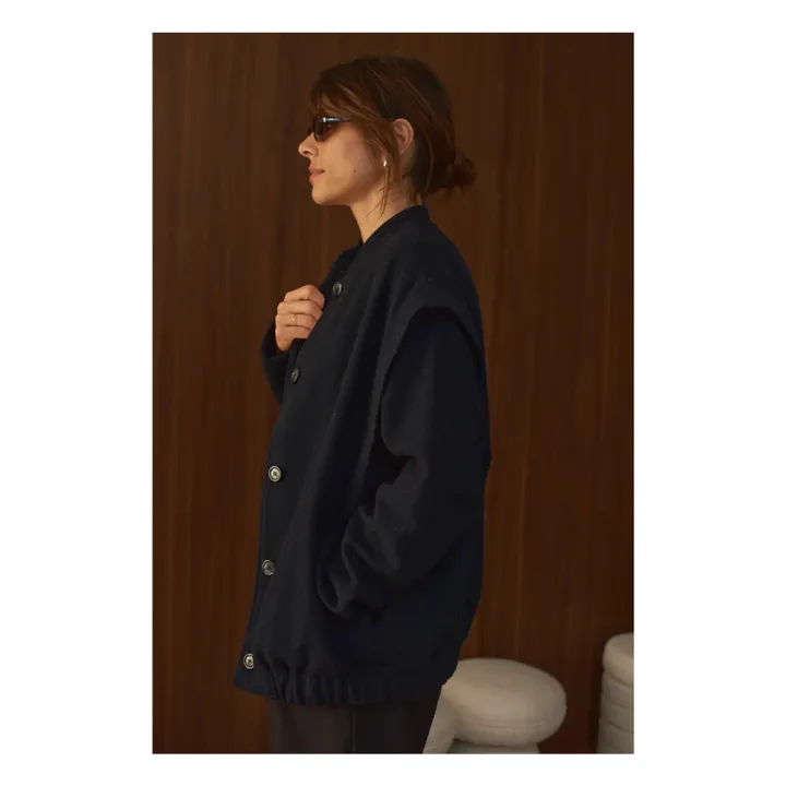 Manteau Philo Laine - Collection Femme | Bleu marine- Image produit n°2