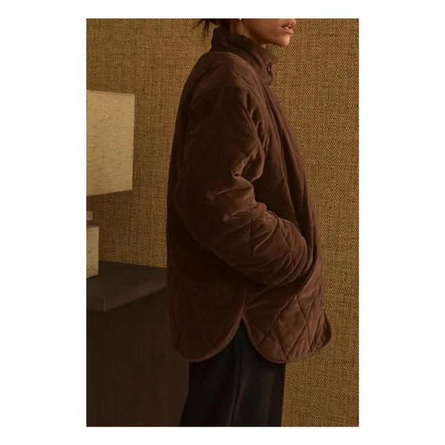 Cappotto Louisa in velluto trapuntato - Collezione Donna | Cioccolato