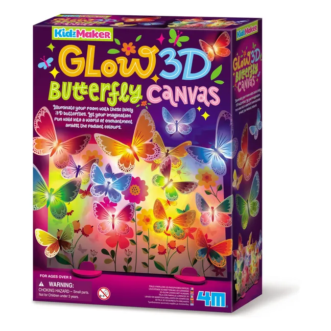  Kit créatif lumineux - Canevas papillons 3D  