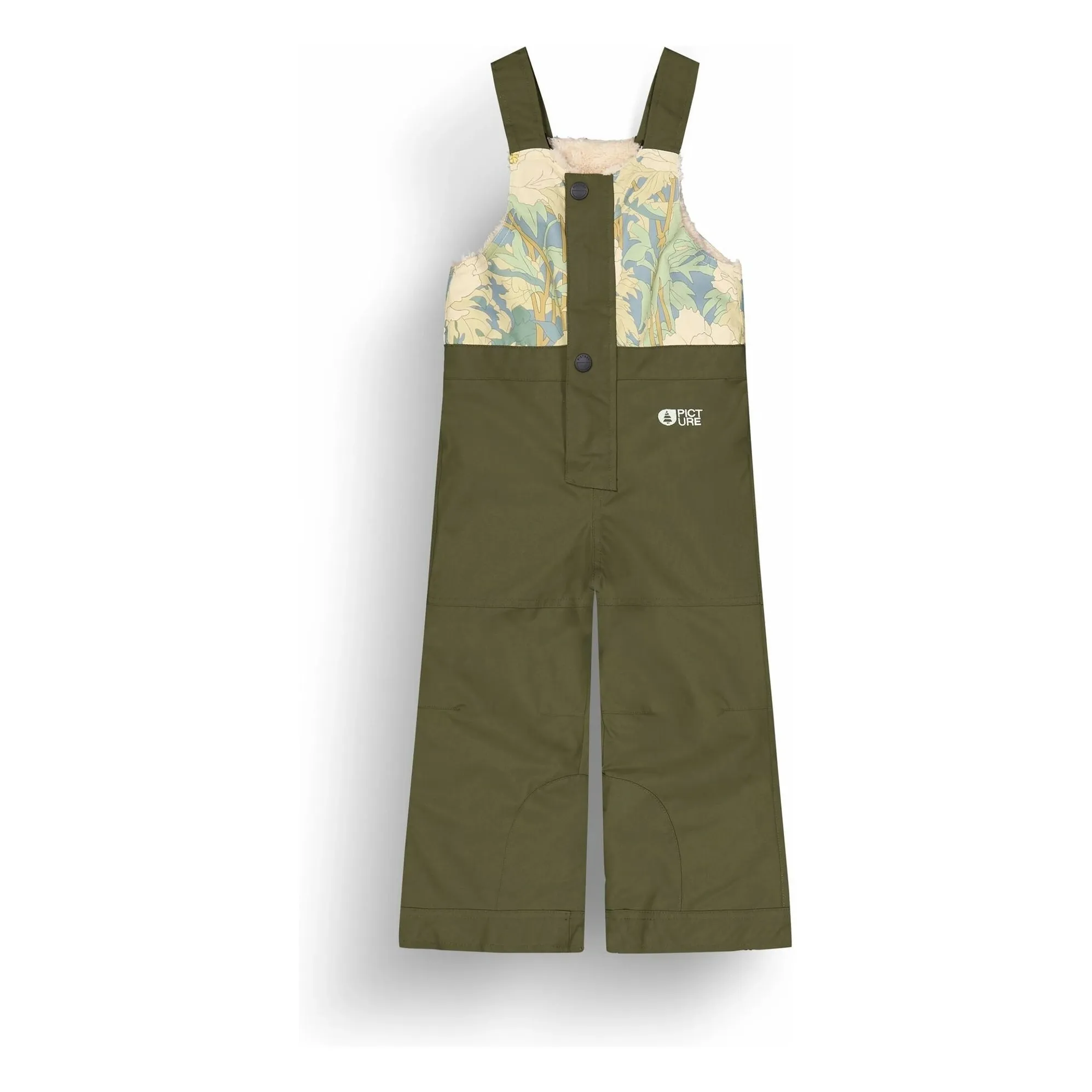 Picture Khaki Snowy Fleurie Recycled Fiber Ski Dungarees