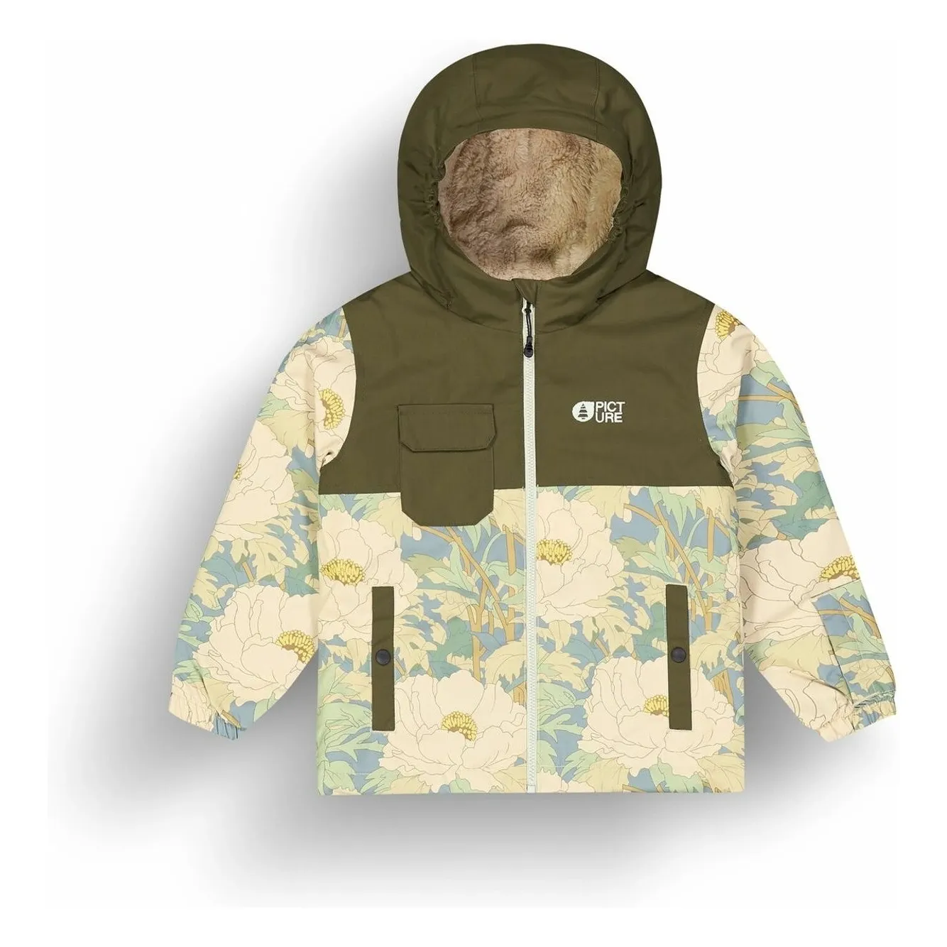 Picture Khaki Snowy Fleurie Recycled Fiber Ski Jacket