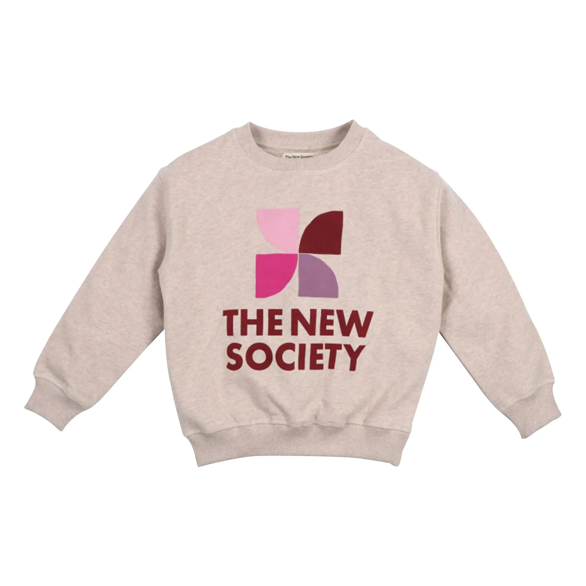The New Society Beige Sweat Logo