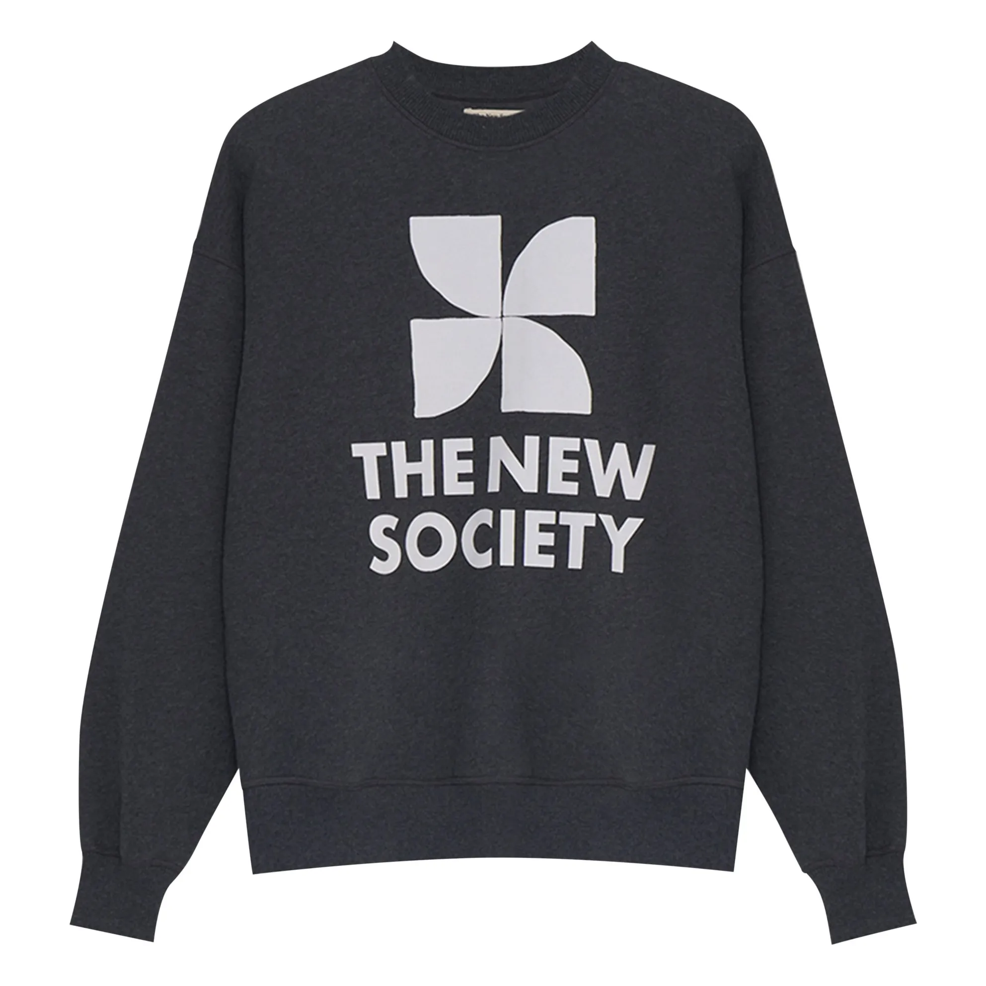 The New Society Dark Heather Grey Tns Logo Sweatshirt