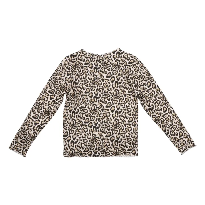 T-shirt Côtelé Léopard | Beige- Image produit n°1