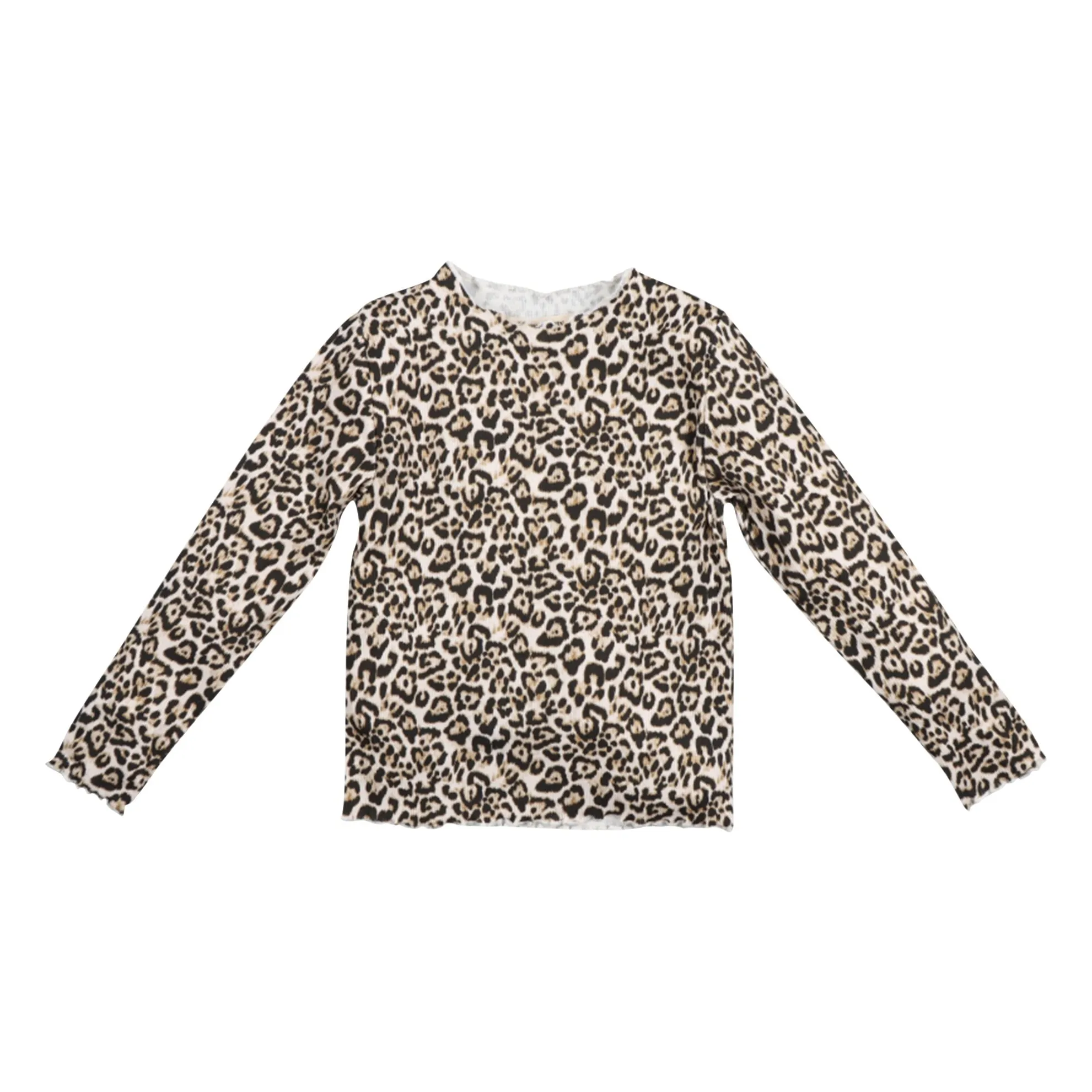 The New Society Beige Leopard Rib T-Shirt