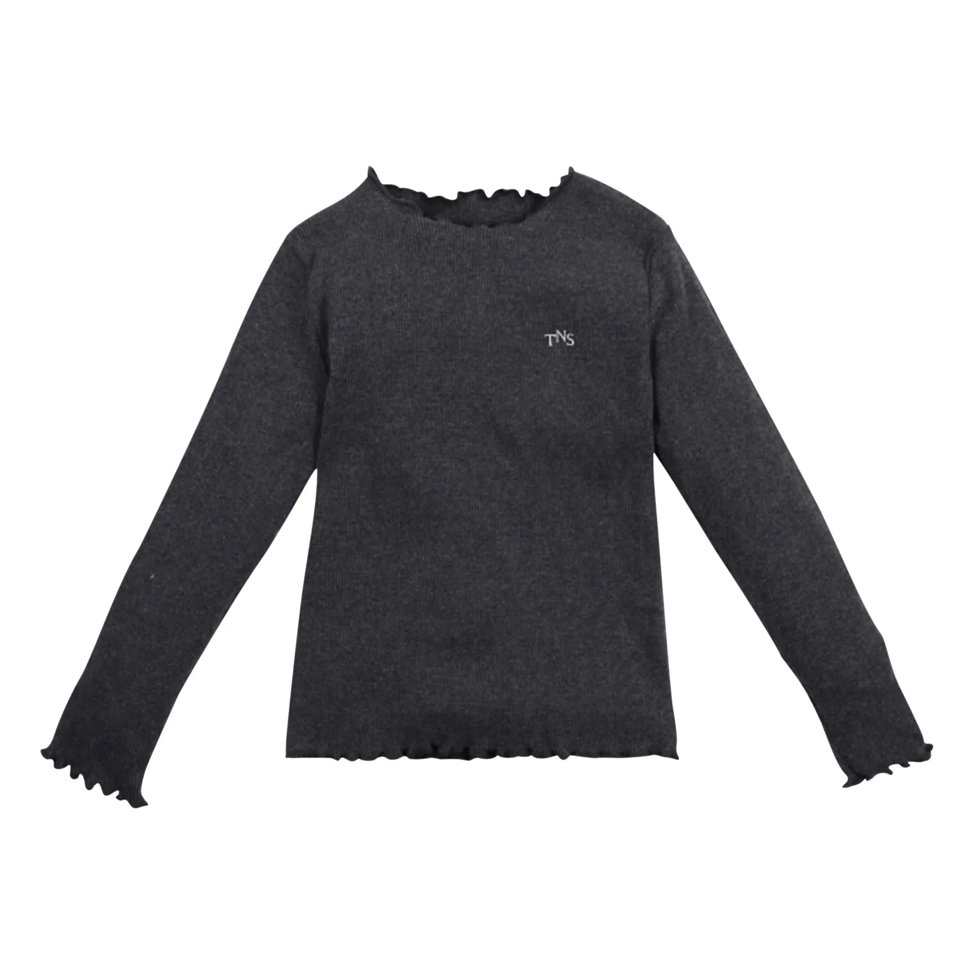 The New Society Dark Grey Ribbed T-Shirt