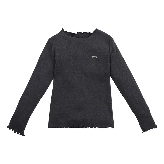 T-shirt Côtelé | Gris foncé