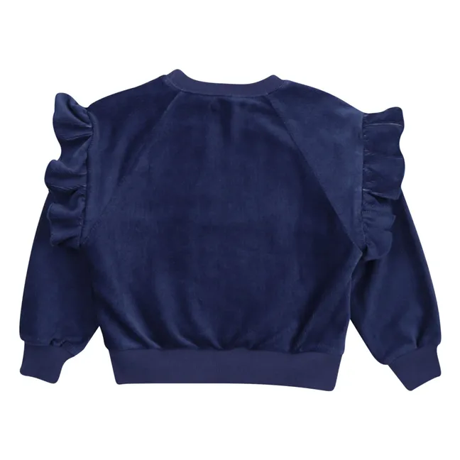 Sweat Clau Velours Bio-Baumwolle | Navy