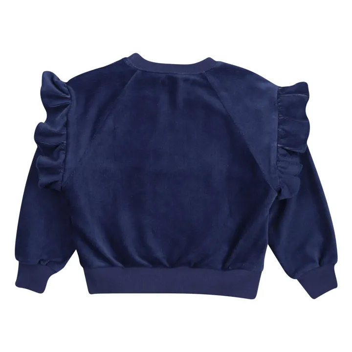 Sweat Clau Velours Coton Bio | Bleu marine- Image produit n°1
