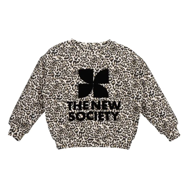 Sweat Logo Léopard | Beige