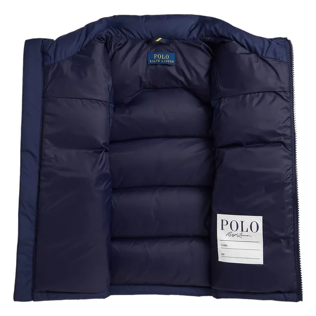 Logo Ärmellose Daunenjacke Recycelte Fasern | Navy