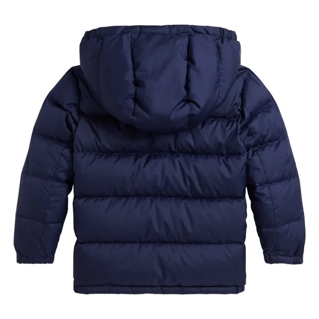 Recycelte Faser Logo Daunenjacke | Navy