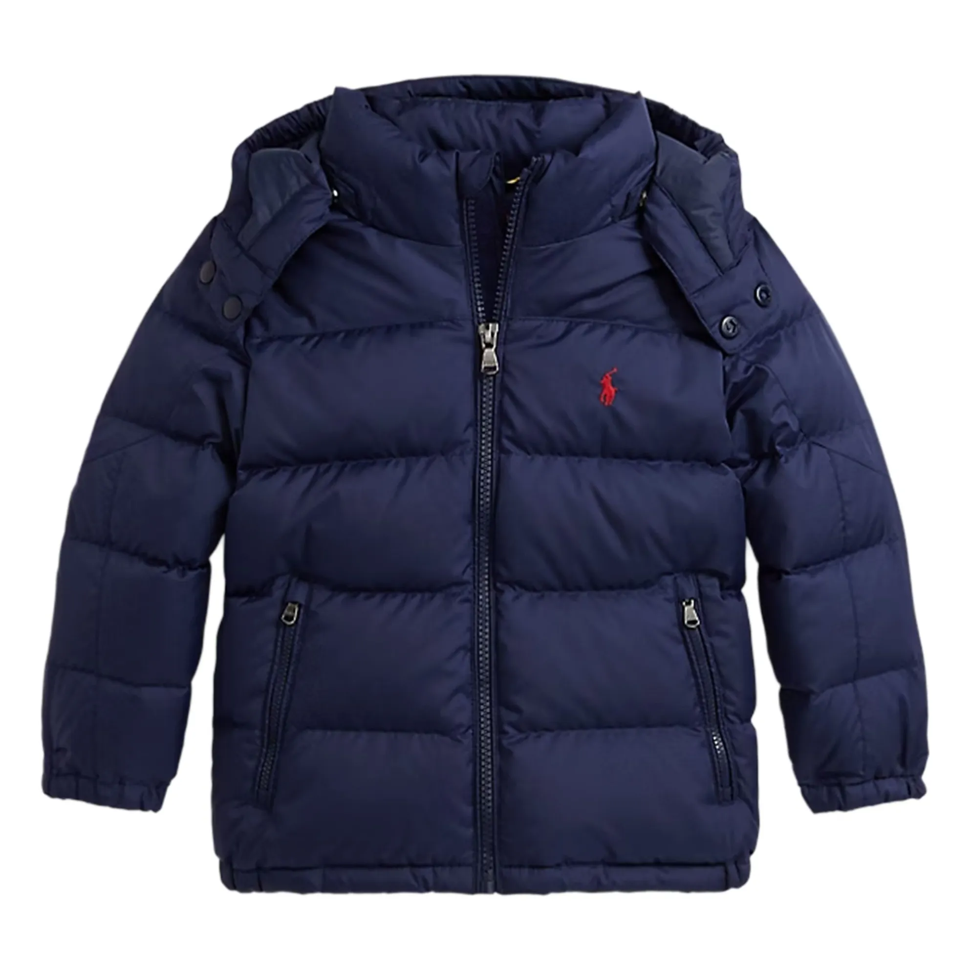 Ralph Lauren Navy Blue Recycled Fiber Logo Down Jacket