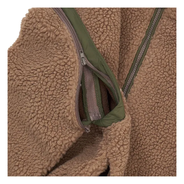 Chaqueta Teddy con mangas desmontables | Beige