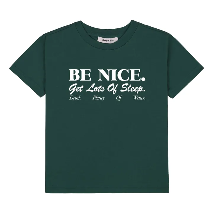 T-shirt Be Nice Coton Recyclé | Vert foncé- Image produit n°0