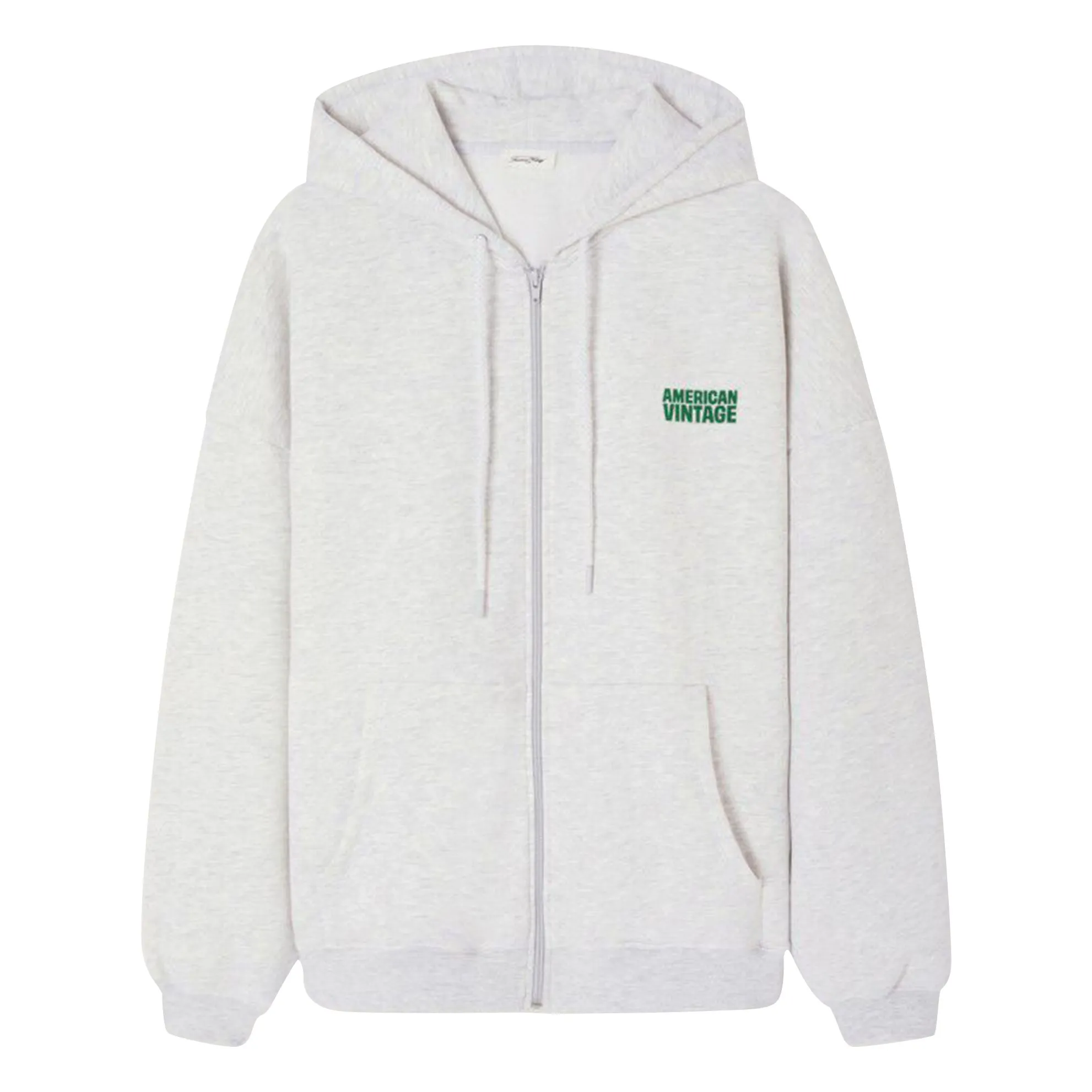 American Vintage Men's Heather Grey Baptown Zip Sweat