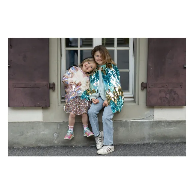 The 5th Avenue sequin cape | Blue