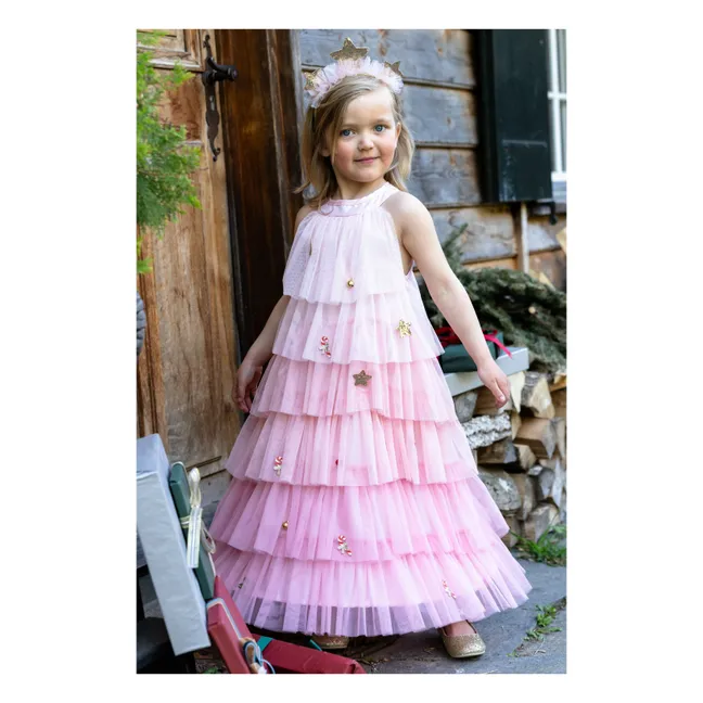 Robe Sapin de Noël avec son serre tête | Rose