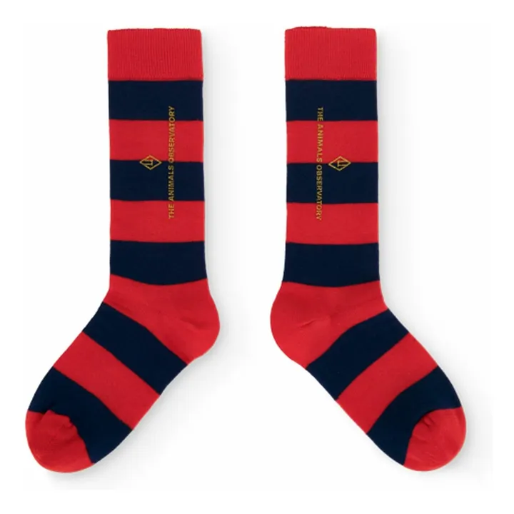 Chaussettes Worm Rayées | Rouge- Image produit n°0