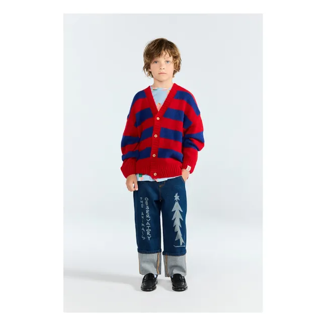 Cardigan in cotone organico Racoon | Rosso