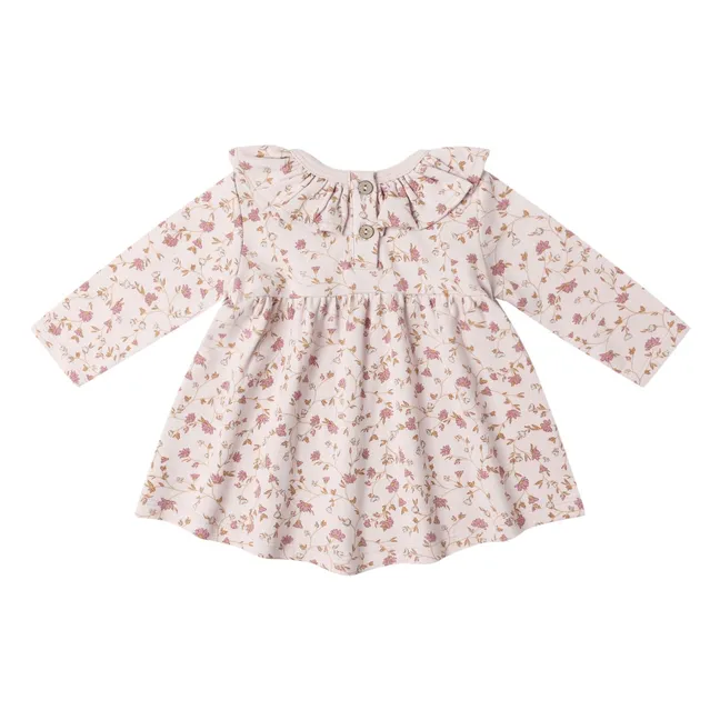 Vestido floral de algodón orgánico | Lila