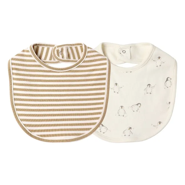 Set of 2 Organic Cotton Bibs | Ivory