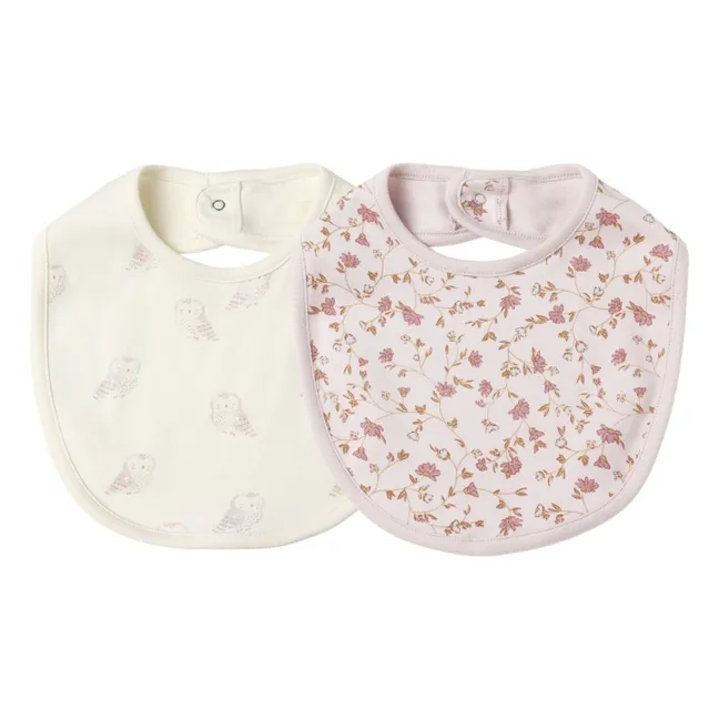 Lot de 2 Bavoirs Snap Coton Bio | 	Lilas