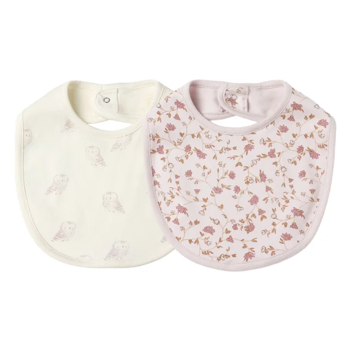 Lot de 2 Bavoirs Snap Coton Bio | 	Lilas- Image produit n°0