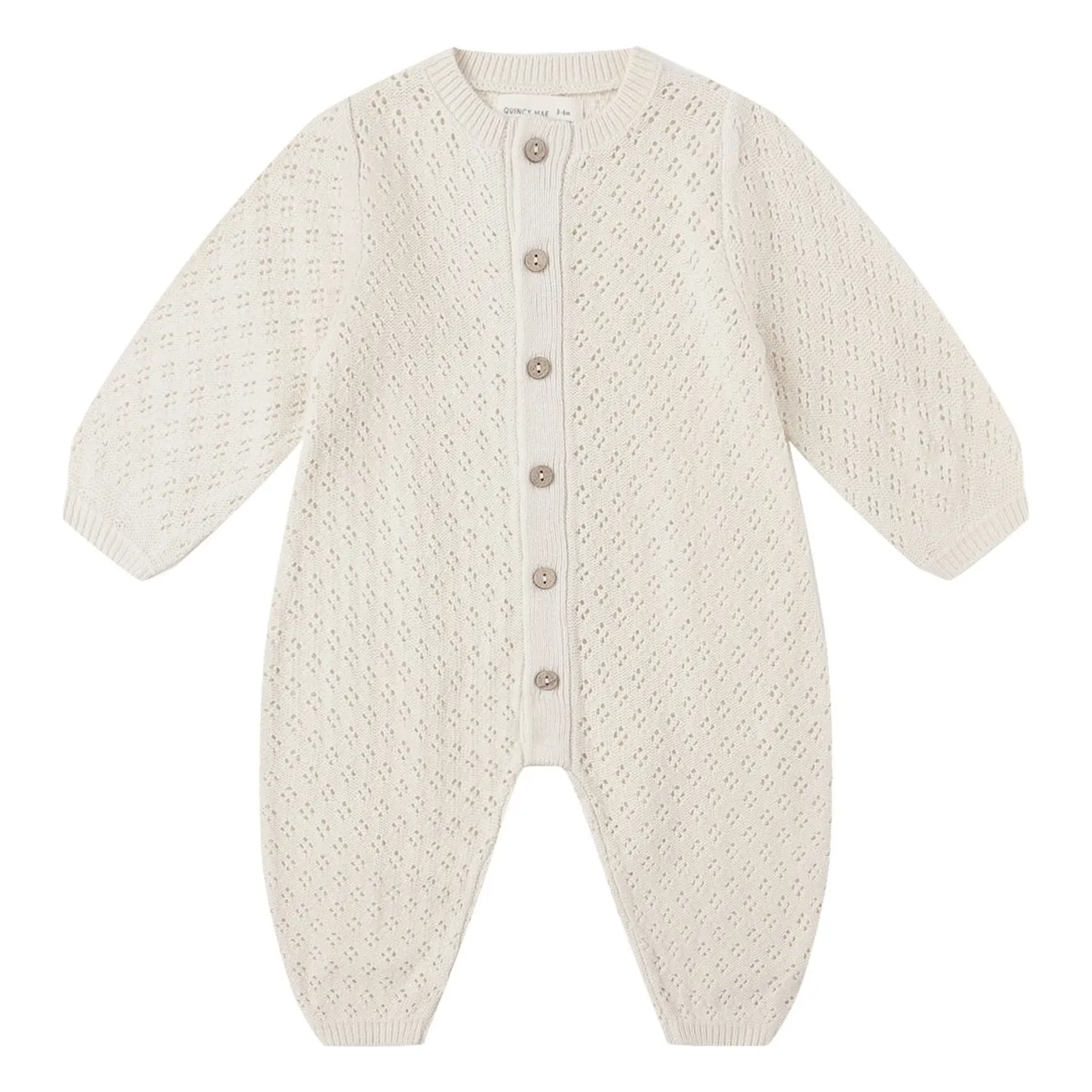 Quincy Mae Ecru Bubble Organic Cotton Jumpsuit